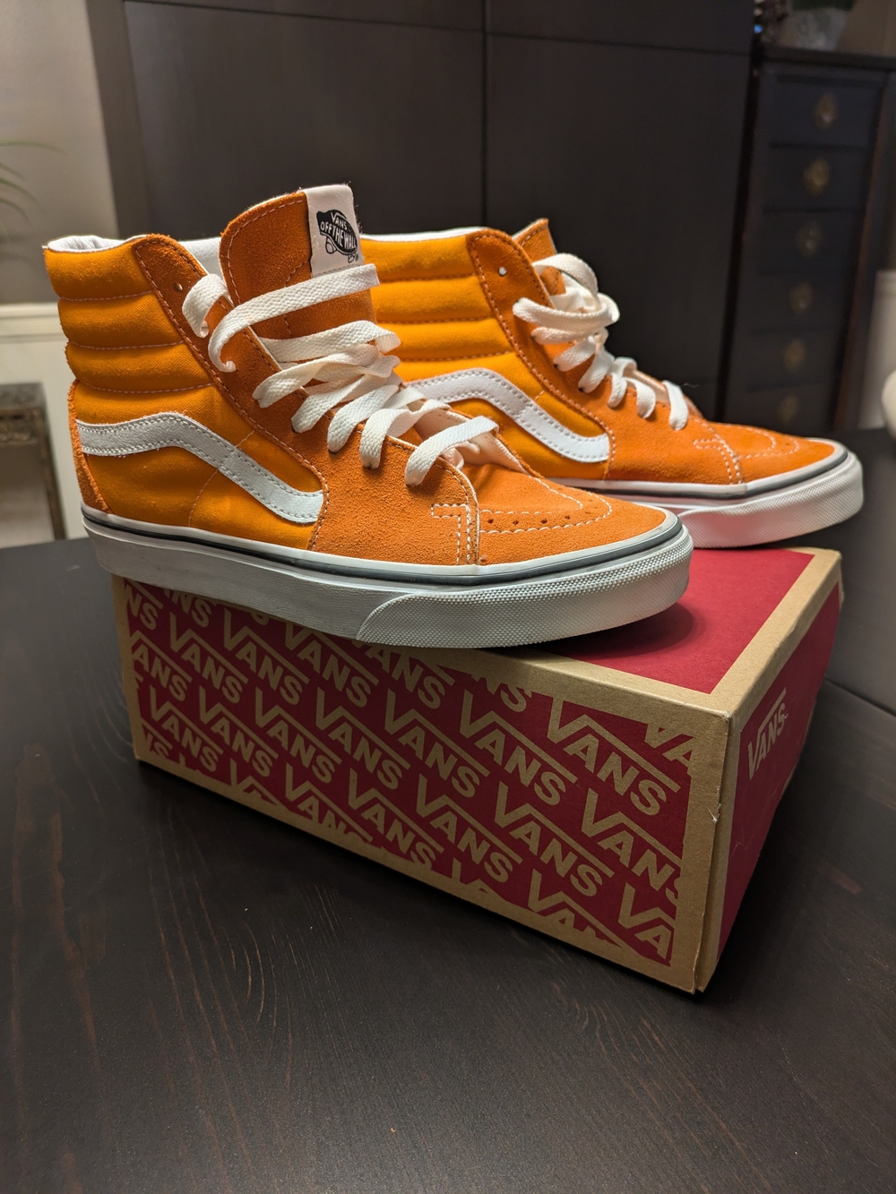 NWOT Vans Sk8-Hi Sneakers Orange Mens Sz 5